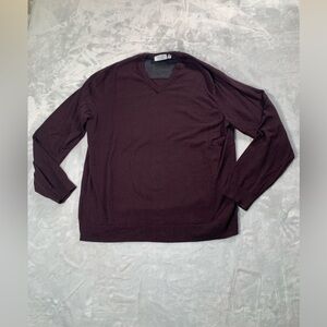Calvin Klein Men's V-Neck Sweater - Deep Burgundy